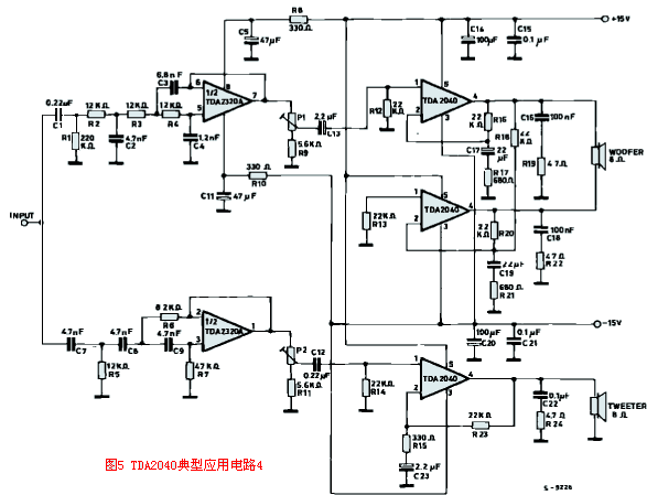 TDA2040典型应用电路4