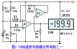 PN结温度传感器应用电路